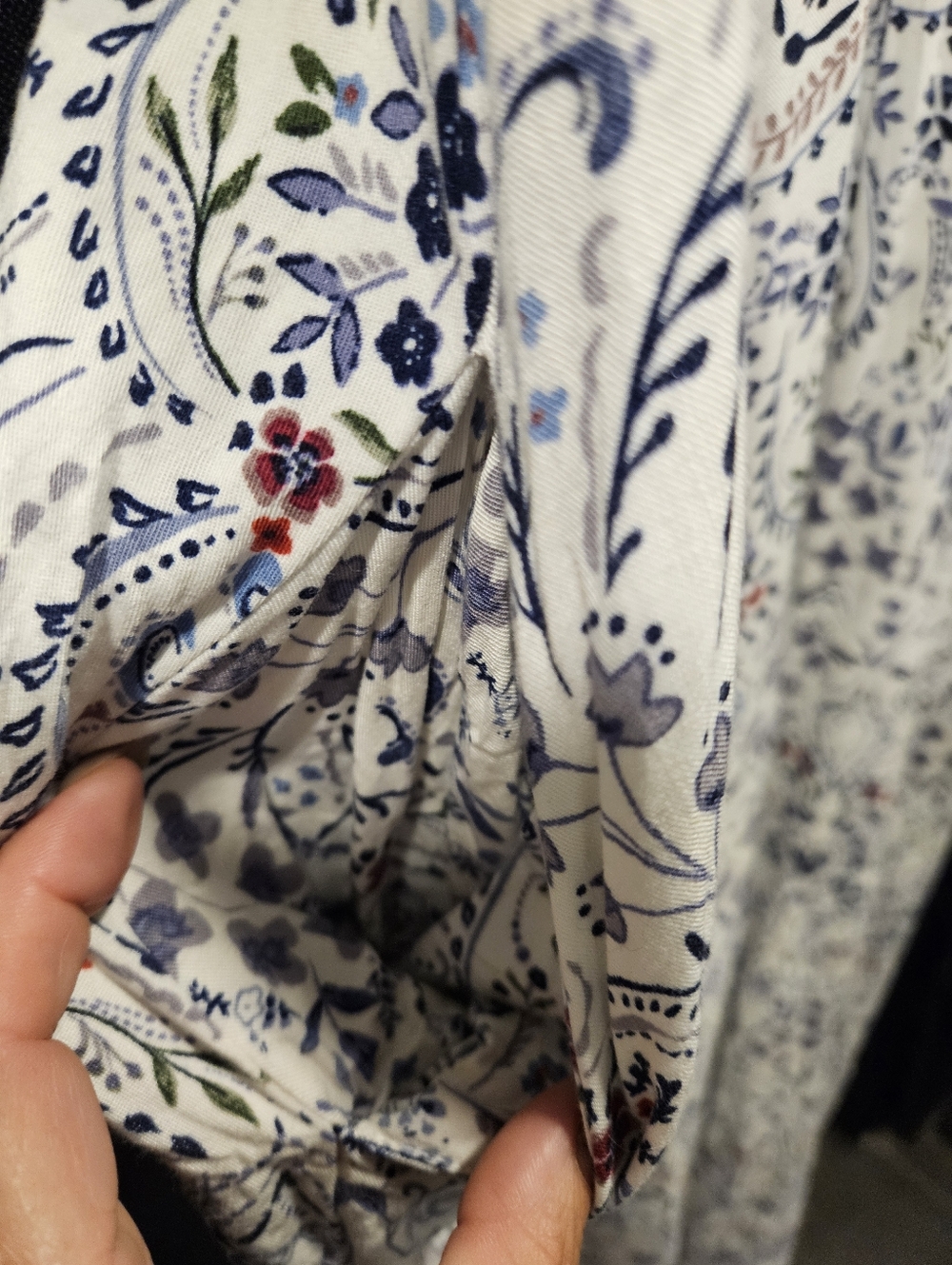 LOVESTITCH Blue Paisley Floral Maxi Dress with Pockets M/L Boho Coastal - Picture 4 of 7